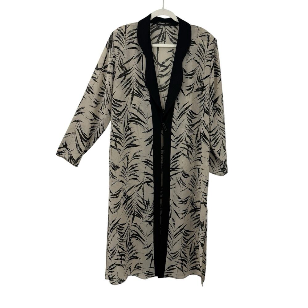 She’s Line New York Kimono Top Size 14 Black Sheer Chiffon Lagenlook Artsy VTG